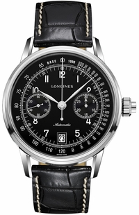 Longines Heritage Column-Wheel Chronograph Black Dial Men's Watch L2.800.4.53.0