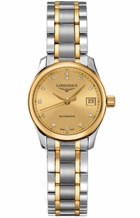 Longines Master Collection Gold Dial Diamond Women's Watch  L2.128.5.37.7