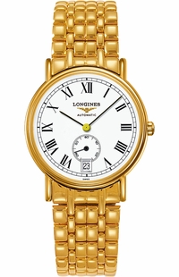Longines Presence Automatic Yellow Gold Tone Luxury Watch L4.804.2.11.8