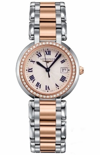 Longines PrimaLuna Rose Gold & Steel Diamond Women's Watch L8.112.5.79.6