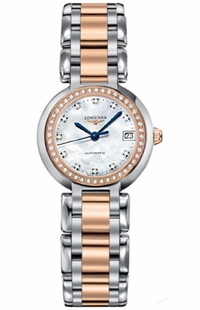 Longines PrimaLuna Steel & Rose Gold Diamonds Women's Watch L8.111.5.89.6