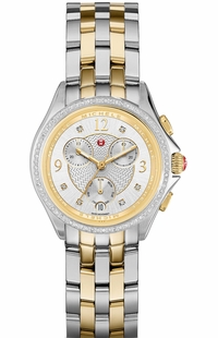 Michele Belmore Chrono Silver & Diamond Dial Ladies Watch MWW29B000006