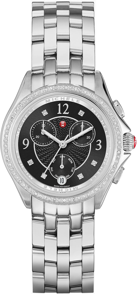 Michele Belmore Diamond 18mm Stainless Steel Watch Michele Womens Belmore MWW29A000001 Watch main image 4
