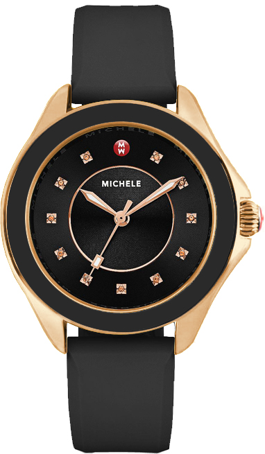 Michele Cape Black Silicone Watch. Small Michele | Accessories | Michele Cape Black Silicone Watch  main image 3