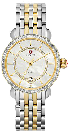 Michele CSX two tone ladies diamond dial watch MICHELE CSX Two-Tone Diamond Bracelet Watch, 39mm  main image 4