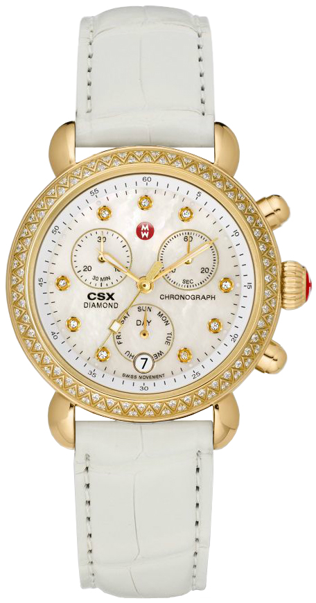Authentic Michele CSX Chronograph White MOP Dial Watch Michele CSX Chronograph 39mm Swiss Quartz Date Watch  main image 2