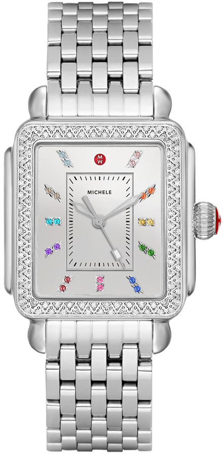 Michele Deco Carousel Dial Steel Women's Watch MWW06P000295