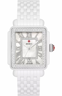 Michele Deco Madison White Ceramic Women's Watch MWW06T000250