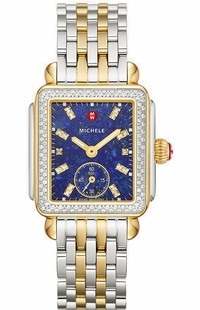 Michele Deco Mid Diamond Bezel Lapis Dial Women's Watch MWW06V000125