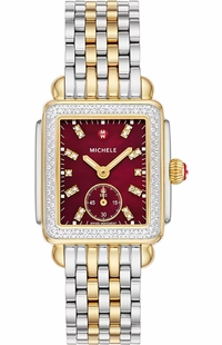 Michele Deco Mid Steel & 18k Yellow Gold Women's Watch MWW06V000130