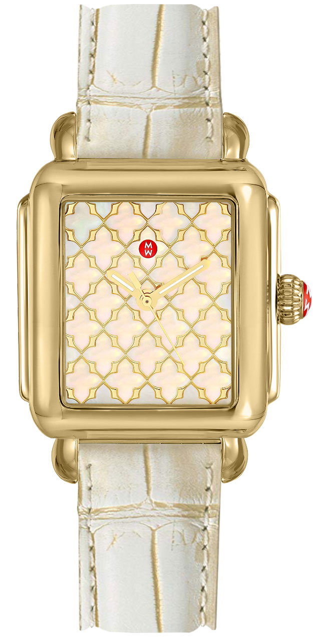 Michele deco Mother of Pearl Mosaic watch with alligator strap Michele | Accessories | Michele Deco Mother Of Pearl Mosaic  main image 2