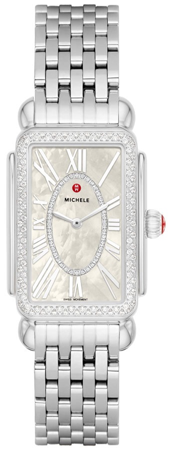 Michele diamond Watch Deco Park Collection  like new Michele MWW06E000144 Deco Park Stainless Steel - Exquisite  main image 3