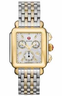 Michele Deco Pearl White & Diamond Dial Chronograph Ladies Watch MWW06P000122