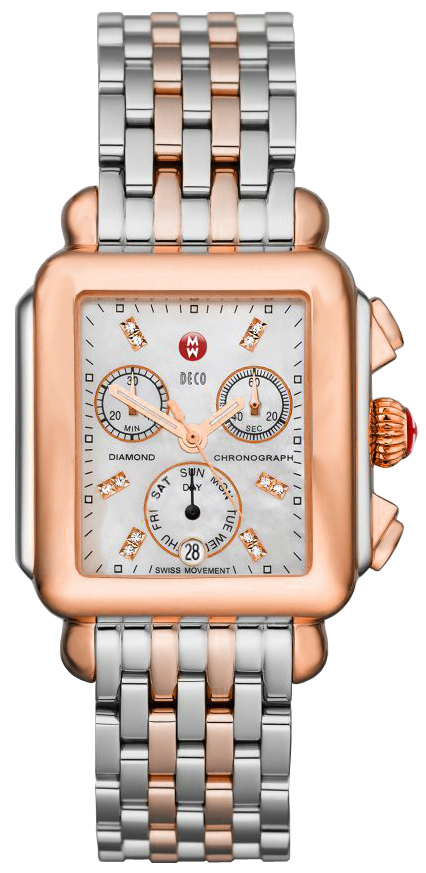 Michele Deco Women's Watch MWW06P000234 Rose Gold Diamonds