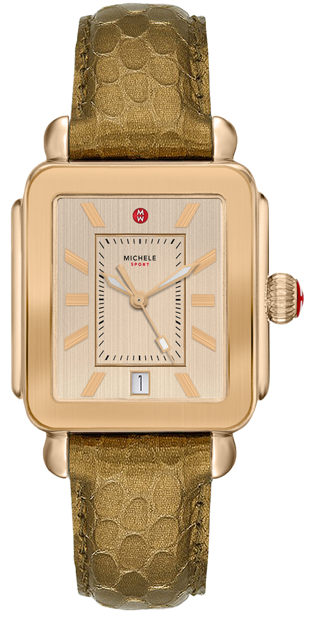 MWW06K000041 Michele Deco Sport Beige Gold-Tone with Olive 