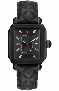 Michele Deco Sport Black Leather Women's Watch MWW06K000048