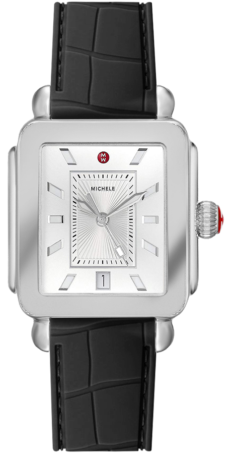 Michele Watch With Silicone Band - Black And Silver Michele Deco Sport Chronograph Stainless Steel Watch 36mm  main image 2