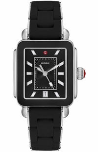 Michele Deco Sport Silver & Black Silicone Women's Watch MWW06K000025