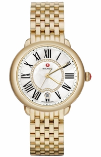 Michele Serein Mid Gold Diamond Dial Women's Watch MWW21B000017