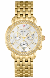 Michele Sidney Gold Diamonds Women's Watch MWW30A000008
