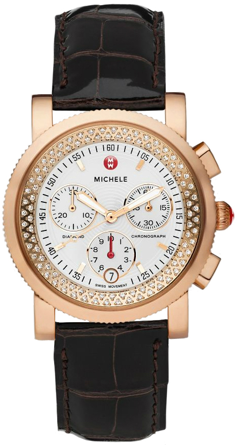 MICHELE Brown and Gold Chronograph Watch Watch Michele Brown in gold and steel - 44446088 main image 4