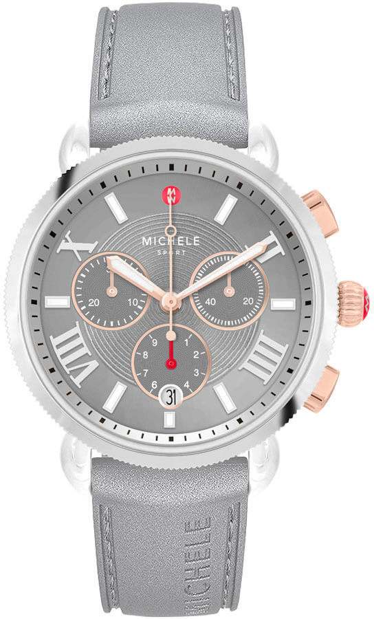Michele Sport Sail Chronograph 38mm Ladies Watch, battery replaced. Michele Sport Sail Quartz Chronograph Silver Dial Pink  main image 3
