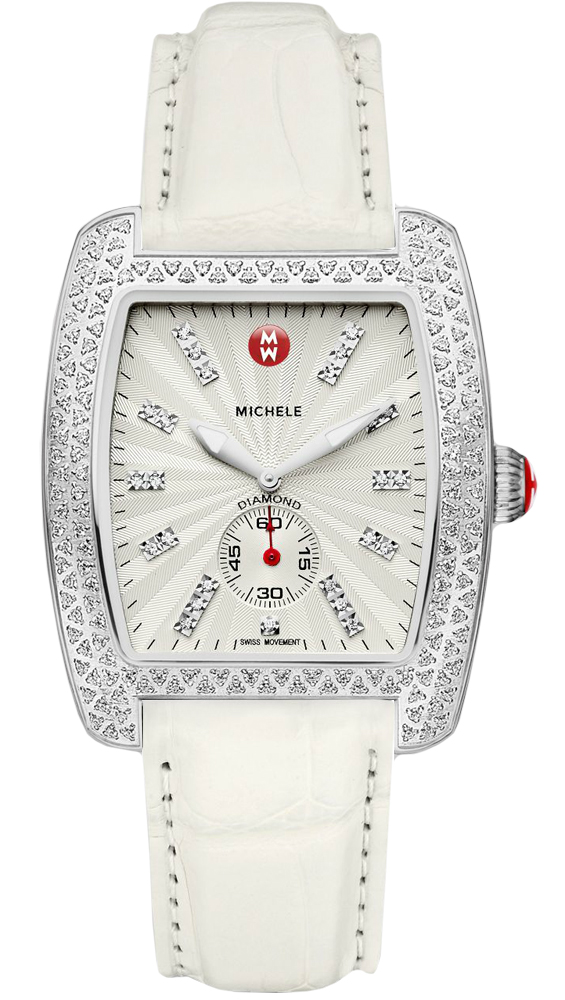 Michele Classic Leather silver watch MWW02T000004 Michele Classic Urban Garnet Silver Guilloche main image 4