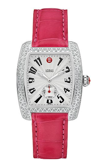 Diamond Michele Stainless Steel Watch with Pink Alligator Band Michele | Accessories | Diamond Michele Stainless Steel  main image 4