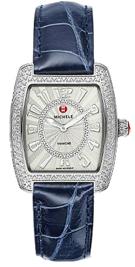 Michele, Urban Mini, Diamond Dial Watch Grey Leather Band, Excellent Condition! Brand New Michele Urban Mini Ladies Watch MWW02A000503 White  main image 2