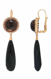 Mimi MIlano 18k Rose Gold Diamond Quartz Agate Earrings O157CF8OM-75