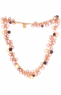 Mimi Milano 18k Rose Gold Garnet Women's Pearl Necklace C101R20-54