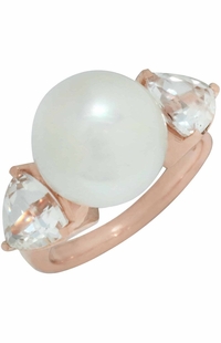 Mimi Milano 18k Rose Gold Rodolite Pearl Ring A010C06-50