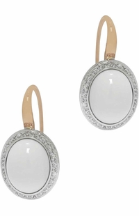 Mimi Milano 18k Rose & White Gold Agate Diamond Earrings O318C8A1B