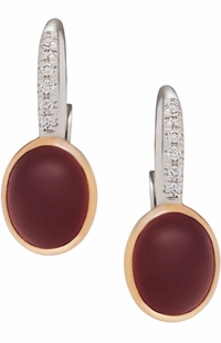 Mimi Milano 18k Rose & White Gold Garnet Diamond Earrings O321C8GB