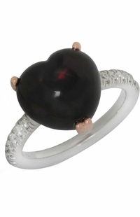 Mimi Milano 18k Rose & White Gold Garnet Diamond Ring A305C8GB-88