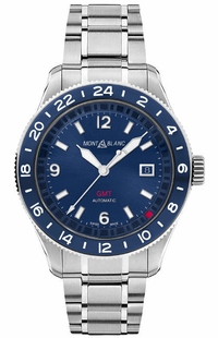MontBlanc 1858 GMT Automatic Blue Dial Men's Watch 129616