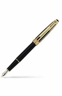 MontBlanc Meisterstuck Solitaire Doue Gold & Black Fountain Pen 35986