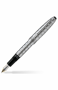 MontBlanc Meisterstuck Solitaire Platinum Plated Facet Fountain Pen 38237
