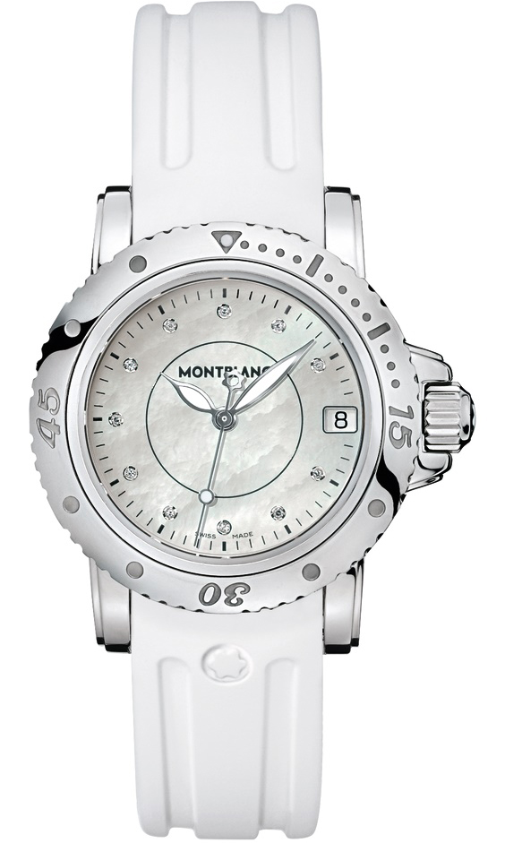 103893 MontBlanc Sport White Mother of Pearl Diamond Dial Ladies
