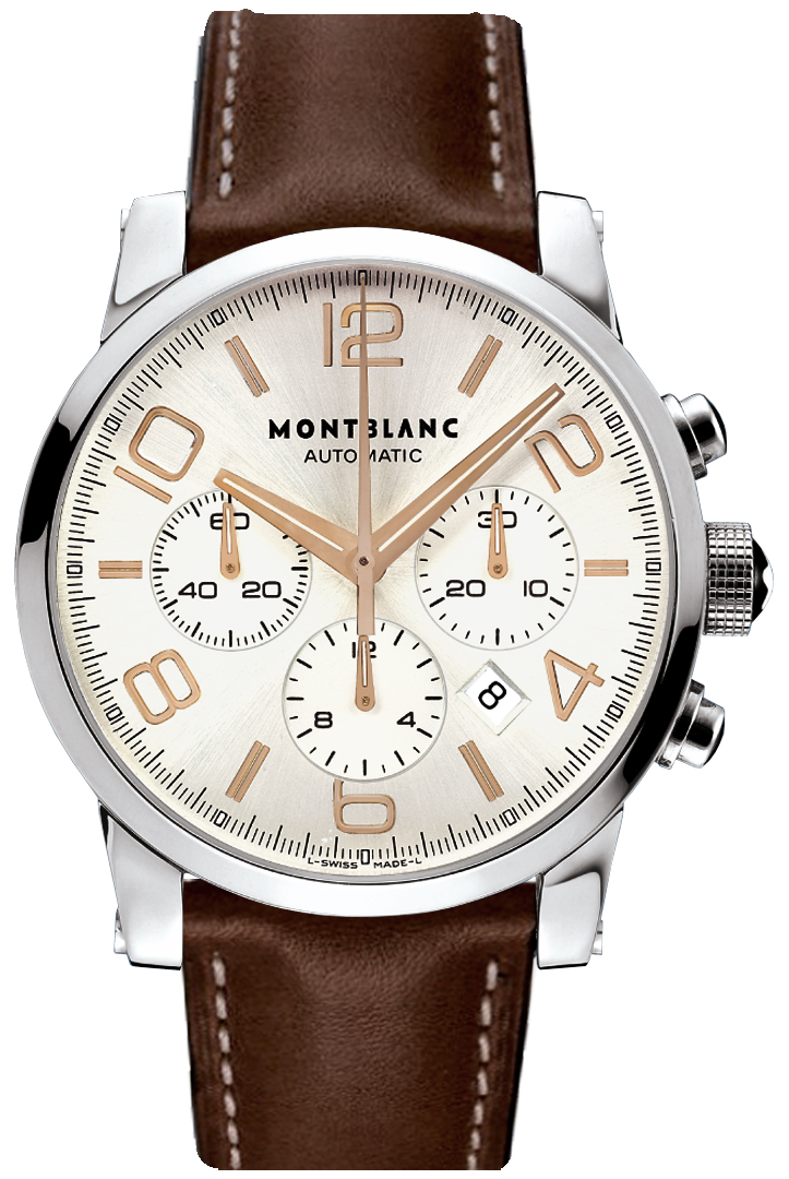 106592 MontBlanc Timewalker Chronograph Silver Dial Mens Watch.