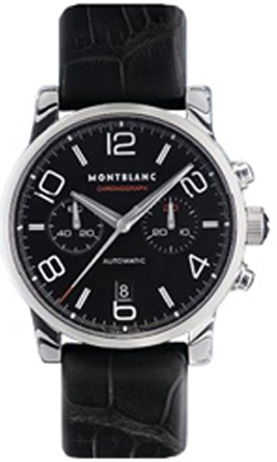 36973 MontBlanc Timewalker Chronograph Pilot Black Dial Mens Watch.