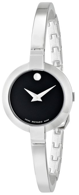 0606595 Movado Bela Womens Black Dial Steel Quartz Watch  display picture 3