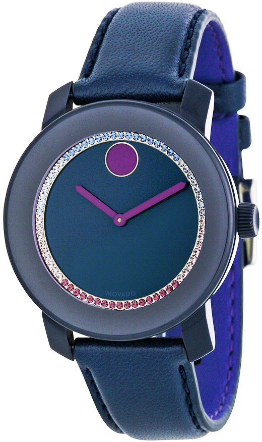 3600228 Movado Midsize Bold Navy Blue Quartz Crystal Watch - BRAND NEW