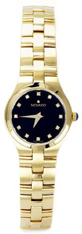 0605898 Movado Juro Ladies Gold Tone Black Diamonds  display picture 2