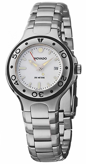 2600028 Movado Series 800 Ladies White Steel - AuthenticWatches.com