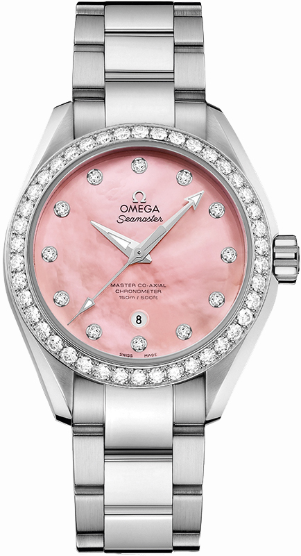 231.15.34.20.57.003 Omega Aqua Terra Pink Diamond Dial Watch