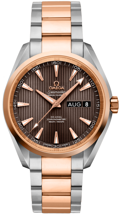 231.20.39.22.06.001 Omega Aqua Terra Mens Brown Rose Gold Steel Co