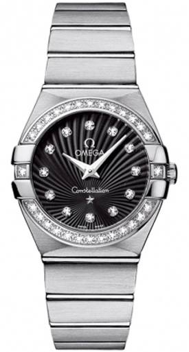 123.15.27.60.51.001 Omega Constellation Ladies Diamond Black Watch