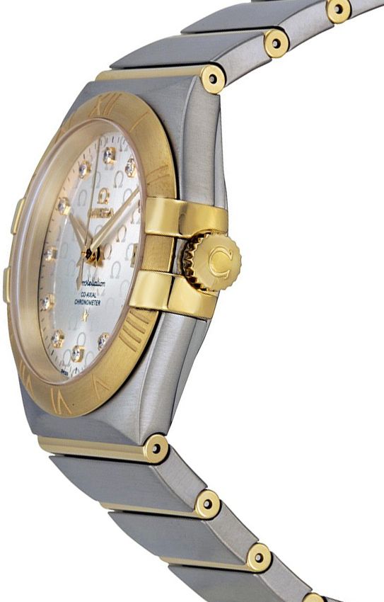 123.20.35.20.52.004 Omega Constellation Mens Gold & Steel Diamond