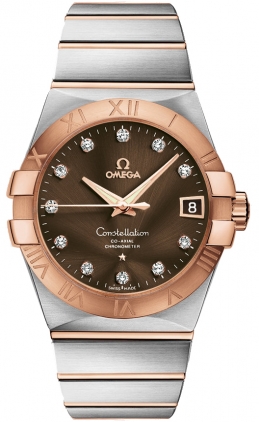 123.20.38.21.63.001 Omega Constellation Mens Automatic Brown